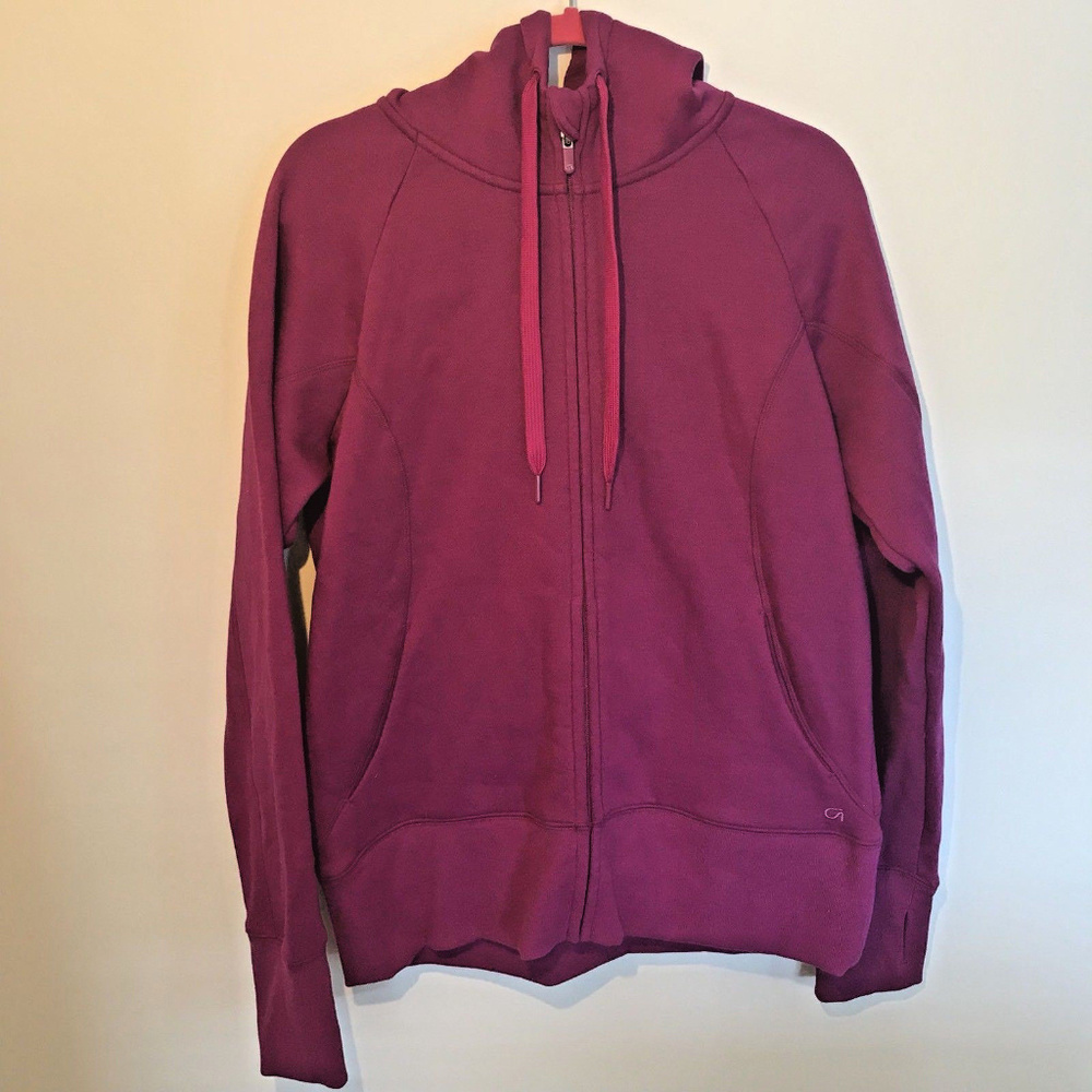 Gap Fit Nanotex Zip Up Sweatshirt  Purple Large